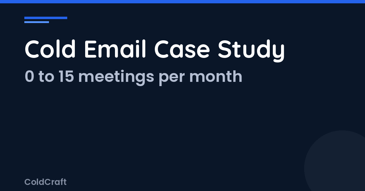 Cold Email Case Study: Agency Goes from 0 to 15 Meetings Per Month