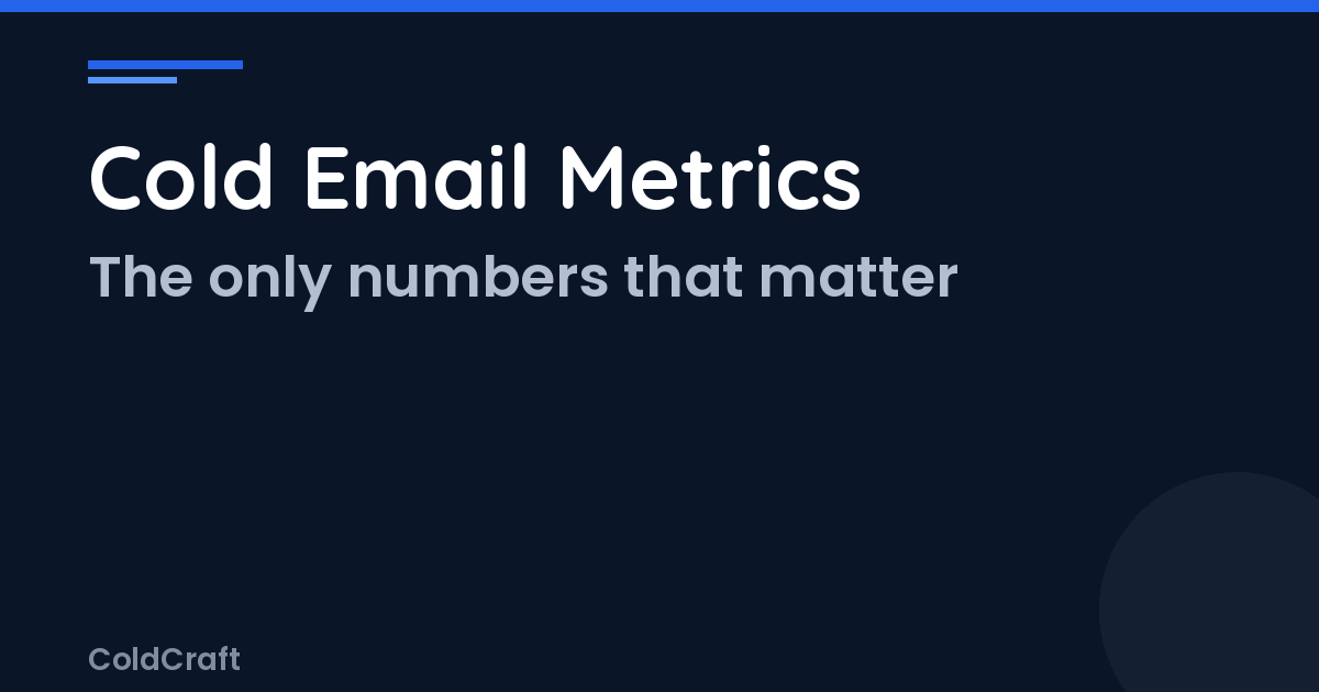 Cold Email Metrics: The Only Numbers That Matter in 2026