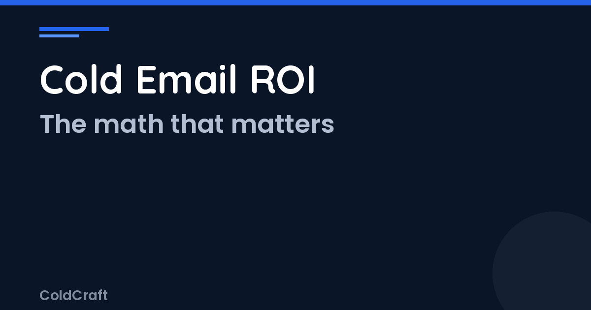 Cold Email ROI: The Real Math Behind Outbound