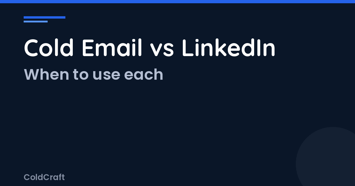 Cold Email vs LinkedIn Outreach: Which Is Better for B2B?